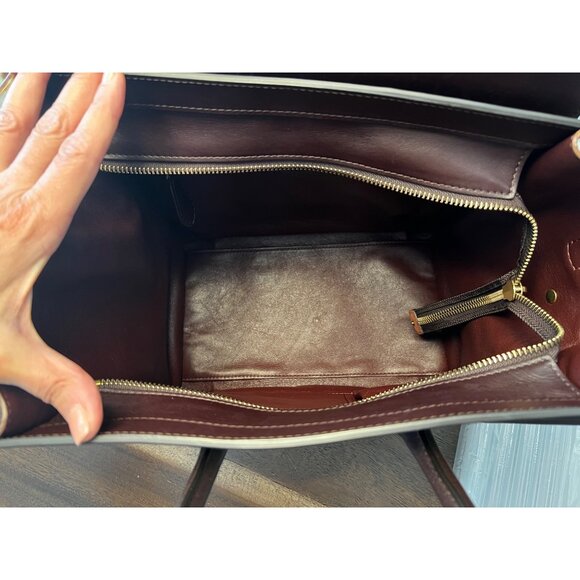 Celine Tri-Color Leather and Suede Micro Luggage Tote - Picture 8 of 11